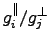 $ g_i^{\parallel}/g_j^{\perp}$