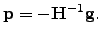 $\displaystyle {\bf p} = - \hess ^{-1} {\bf g}.$