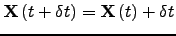 $\displaystyle \bfx \left(t+\delta t\right) = \bfx \left(t\right) + \delta t$