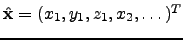 $ \hat{\bf x}=(x_1,y_1,z_1,x_2,\dots)^T$