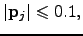 $\displaystyle \lvert {\bf p}_j \rvert \leqslant 0.1,$