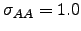 $ \sigma_{AA}=1.0$