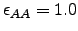 $ \epsilon_{AA} = 1.0$