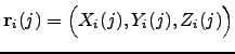 $ {\bf r}_i(j)= \Bigl(X_i(j),Y_i(j),Z_i(j)\Bigr)$