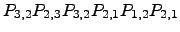 $ P_{3,2}P_{2,3}P_{3,2}P_{2,1}P_{1,2}P_{2,1}$