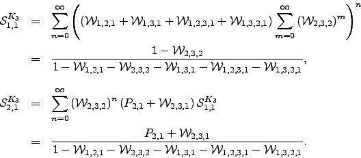 \begin{displaymath}\begin{array}{lll} \mathcal{S}_{1,1}^{K_3} &=& \displaystyle\...
...,3,2}-\mW _{1,3,1} -\mW _{1,2,3,1}-\mW _{1,3,2,1}}. \end{array}\end{displaymath}