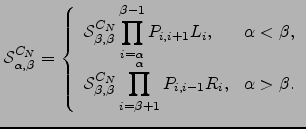 $\displaystyle \Sigma_{\beta}^{C_N} = \sum_{j=1}^{N} \mathcal{E}_{j}^{C_N} \mathcal{S}_{j,\beta}^{C_N} = 1,$