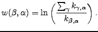 $ w(\beta,\alpha) \ne w(\alpha,\beta)$